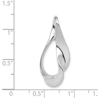 14k White Gold Fits up to 3mm Regular, 6mm Fancy Reversible Omega Slide Pendant