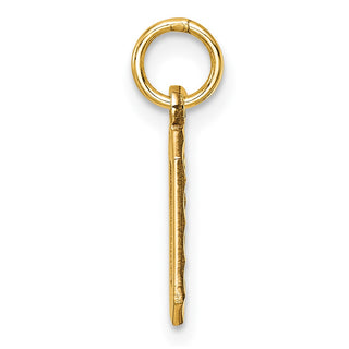 14k Yellow Gold Casted Small Diamond-Cut Number 0 Charm
