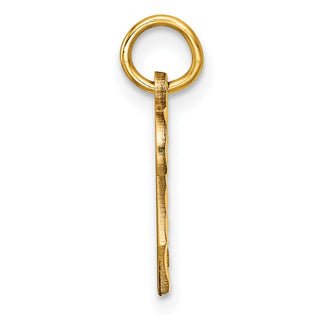 14k Yellow Gold Casted Small Diamond-Cut Number 2 Charm