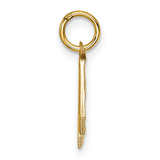 14k Yellow Gold Casted Small Diamond-Cut Number 4 Charm
