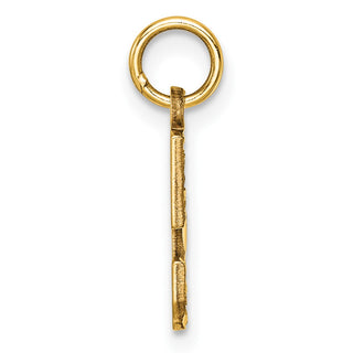 14k Yellow Gold Casted Small Diamond-Cut Number 5 Charm