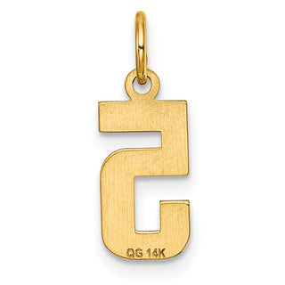 14k Yellow Gold Casted Small Diamond-Cut Number 5 Charm