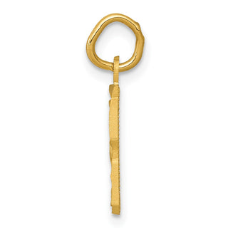 14k Yellow Gold Casted Small Diamond-Cut Number 8 Charm