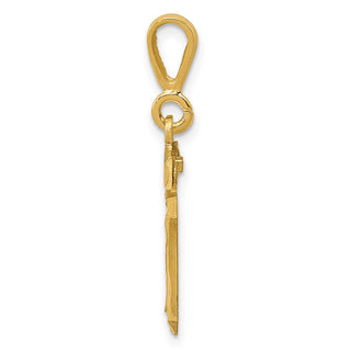 14k Yellow Gold Small Diamond-Cut Number 10 Charm