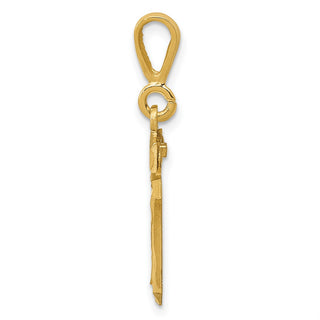 14k Yellow Gold Small Diamond-Cut Number 10 Charm