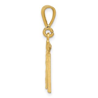 14k Yellow Gold Small Diamond-Cut Number 11 Charm