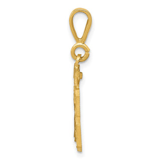 14k Yellow Gold Small Diamond-Cut Number 13 Charm