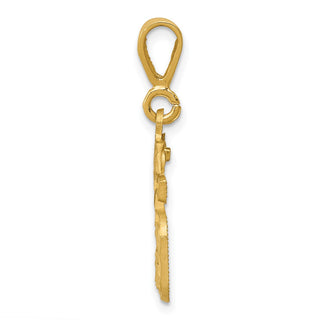 14k Yellow Gold Small Diamond-Cut Number 15 Charm