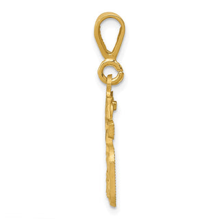14k Yellow Gold Small Diamond-Cut Number 15 Charm