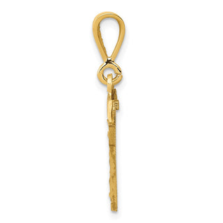14k Yellow Gold Small Diamond-Cut Number 17 Charm