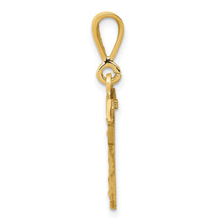 14k Yellow Gold Small Diamond-Cut Number 17 Charm