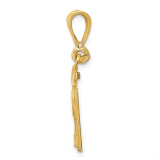 14k Yellow Gold Small Diamond-Cut Number 21 Charm