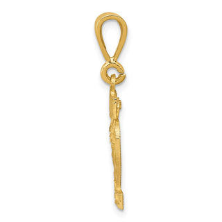 14k Yellow Gold Small Diamond-Cut Number 22 Pendant