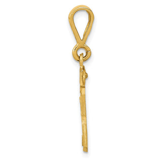 14k Yellow Gold Small Diamond-Cut Number 23 Pendant