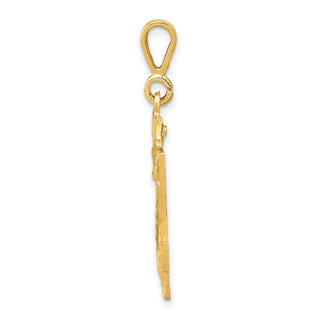 14k Yellow Gold Small Diamond-Cut Number 24 Charm