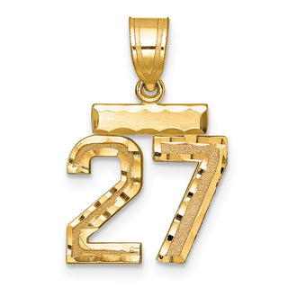 14k Yellow Gold Small Diamond-Cut Number 27 Charm