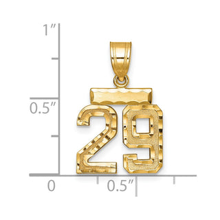 14k Yellow Gold Small Diamond-Cut Number 29 Charm