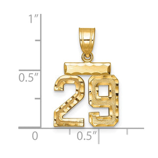 14k Yellow Gold Small Diamond-Cut Number 29 Charm