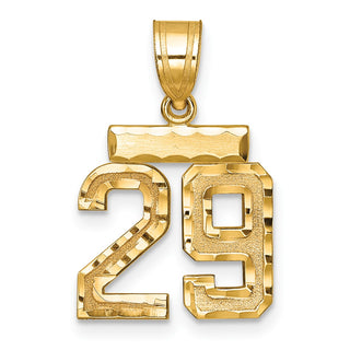 14k Yellow Gold Small Diamond-Cut Number 29 Charm