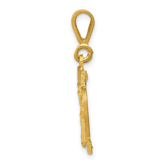 14k Yellow Gold Small Diamond-Cut Number 32 Charm