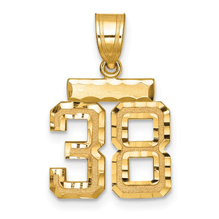 14k Yellow Gold Small Diamond-Cut Number 38 Charm