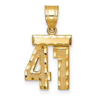 14k Yellow Gold Small Diamond-Cut Number 41 Charm