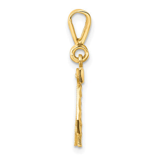 14k Yellow Gold Small Diamond-Cut Number 42 Charm