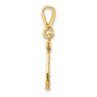 14k Yellow Gold Small Diamond-Cut Number 42 Charm