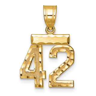14k Yellow Gold Small Diamond-Cut Number 42 Charm