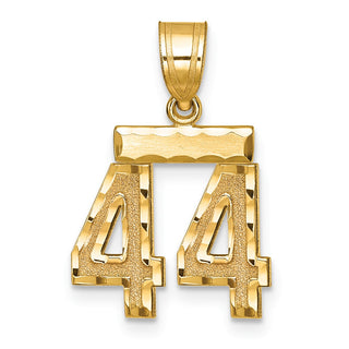 14k Yellow Gold Small Diamond-Cut Number 44 Charm
