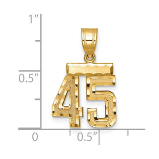 14k Yellow Gold Small Diamond-Cut Number 45 Charm