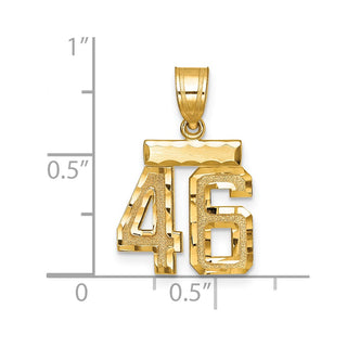 14k Yellow Gold Small Diamond-Cut Number 46 Charm