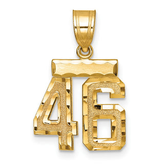 14k Yellow Gold Small Diamond-Cut Number 46 Charm