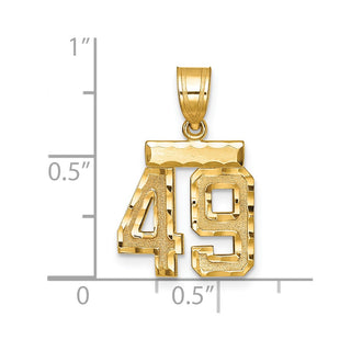 14k Yellow Gold Small Diamond-Cut Number 49 Charm