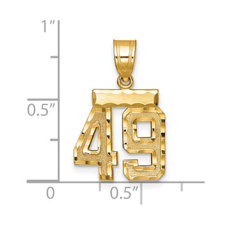 14k Yellow Gold Small Diamond-Cut Number 49 Charm