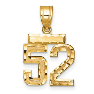 14k Yellow Gold Small Diamond-Cut Number 52 Charm