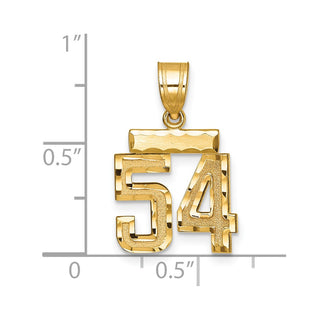 14k Yellow Gold Small Diamond-Cut Number 54 Charm