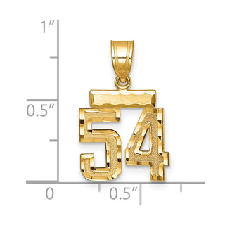 14k Yellow Gold Small Diamond-Cut Number 54 Charm