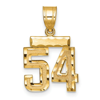 14k Yellow Gold Small Diamond-Cut Number 54 Charm