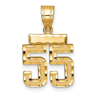 14k Yellow Gold Small Diamond-Cut Number 55 Charm
