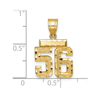 14k Yellow Gold Small Diamond-Cut Number 56 Charm
