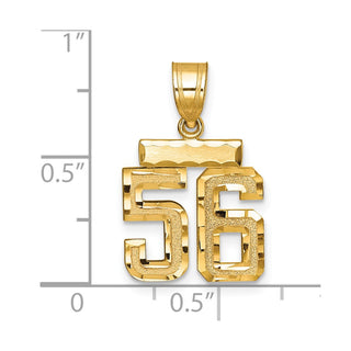 14k Yellow Gold Small Diamond-Cut Number 56 Charm