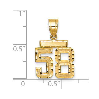 14k Yellow Gold Small Diamond-Cut Number 58 Charm