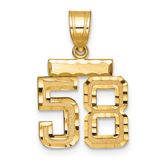 14k Yellow Gold Small Diamond-Cut Number 58 Charm