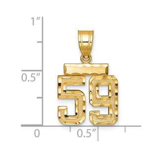 14k Yellow Gold Small Diamond-Cut Number 59 Charm