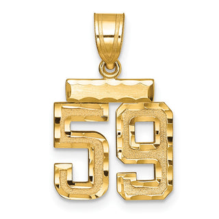 14k Yellow Gold Small Diamond-Cut Number 59 Charm