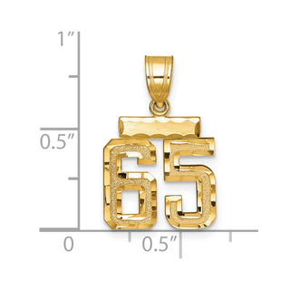 14k Yellow Gold Small Diamond-Cut Number 65 Charm