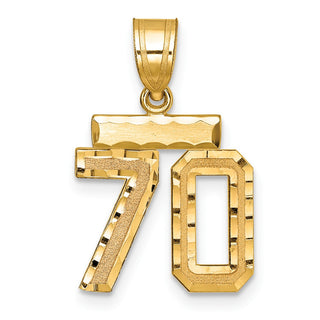14k Yellow Gold Small Diamond-Cut Number 70 Charm