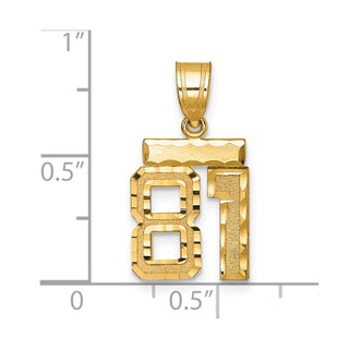 14k Yellow Gold Small Diamond-Cut Number 81 Charm