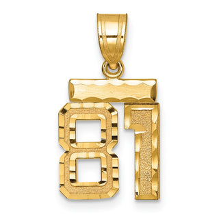14k Yellow Gold Small Diamond-Cut Number 81 Charm